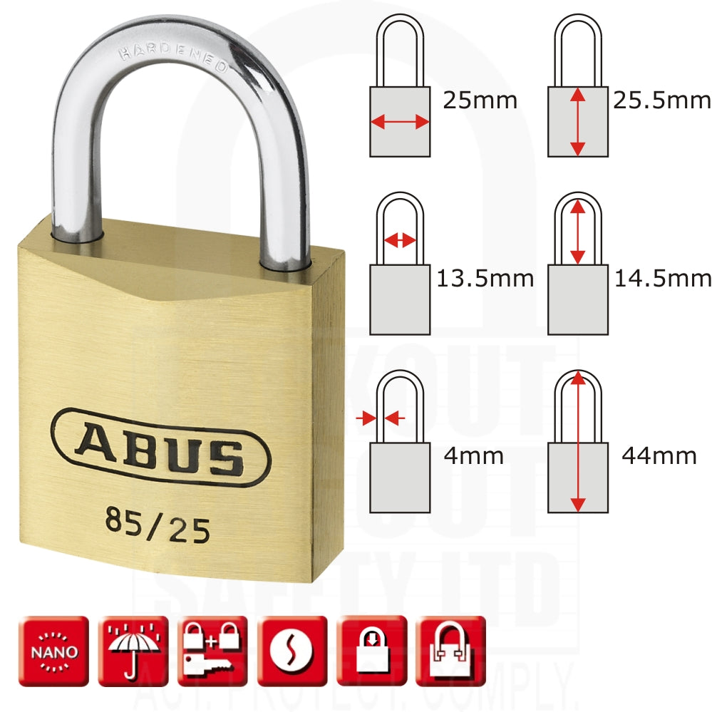85/25 Series Abus Brass Padlock 85/25 Series Abus Brass Padlock